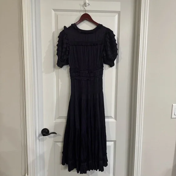 Ulla Johnson Olivia Dark Purple Satin Maxi Dress